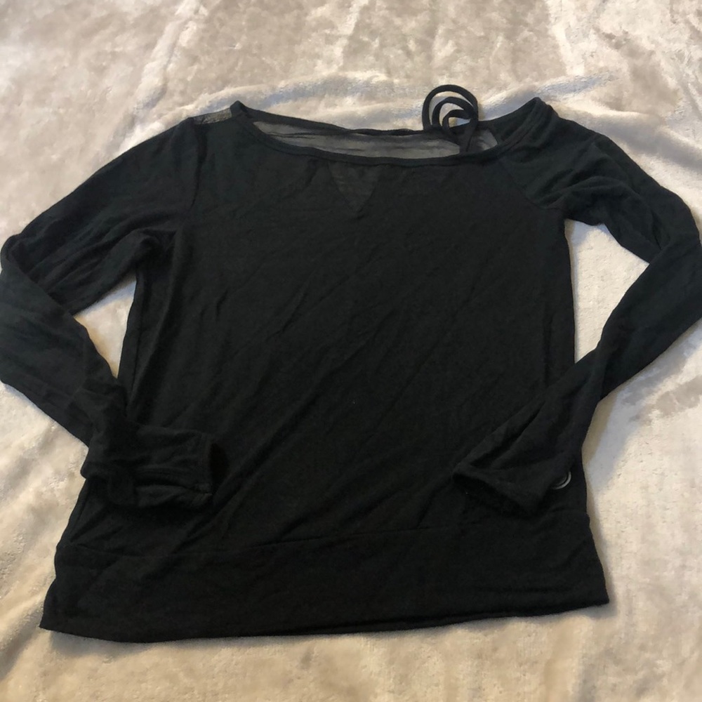 Pure bare long sleeve tee with mesh